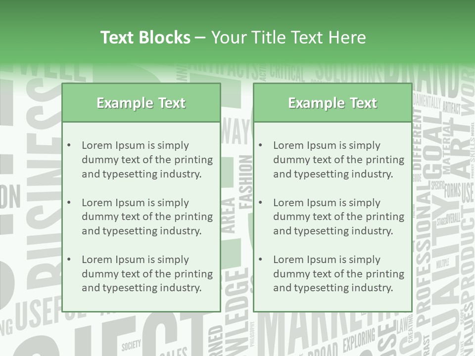 White Text Shape PowerPoint Template