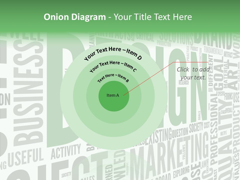 White Text Shape PowerPoint Template