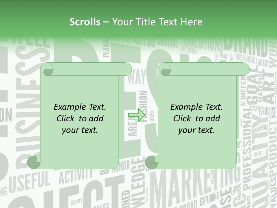 White Text Shape PowerPoint Template
