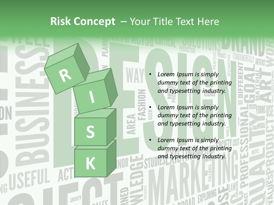 White Text Shape PowerPoint Template