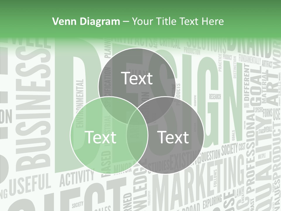 White Text Shape PowerPoint Template