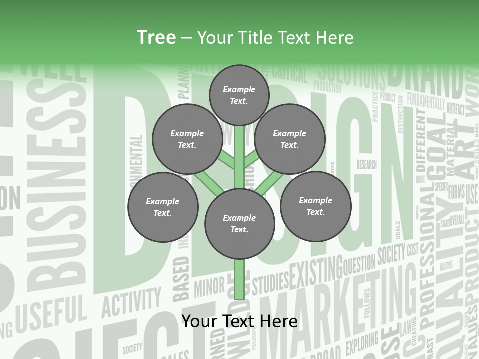 White Text Shape PowerPoint Template