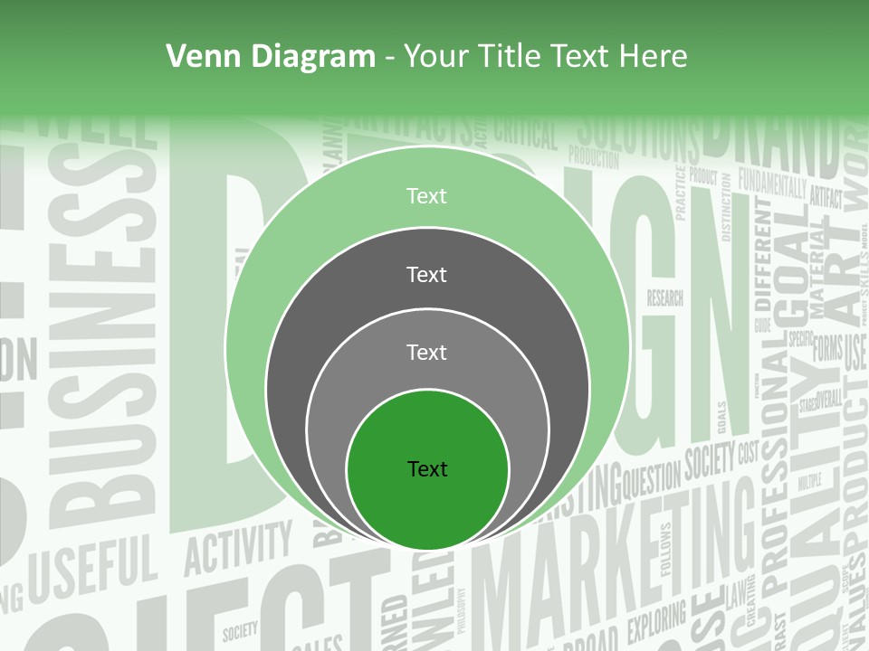 White Text Shape PowerPoint Template