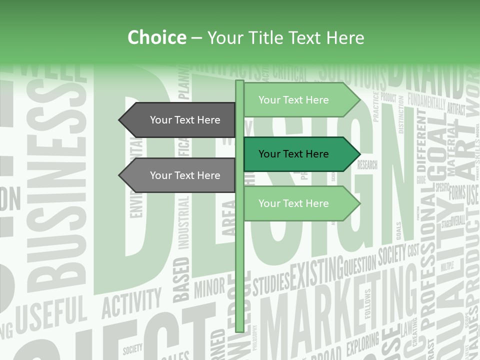 White Text Shape PowerPoint Template