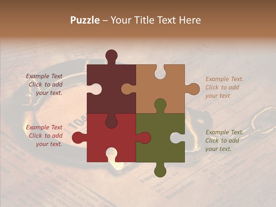 Handcuffs Revenue Crime PowerPoint Template