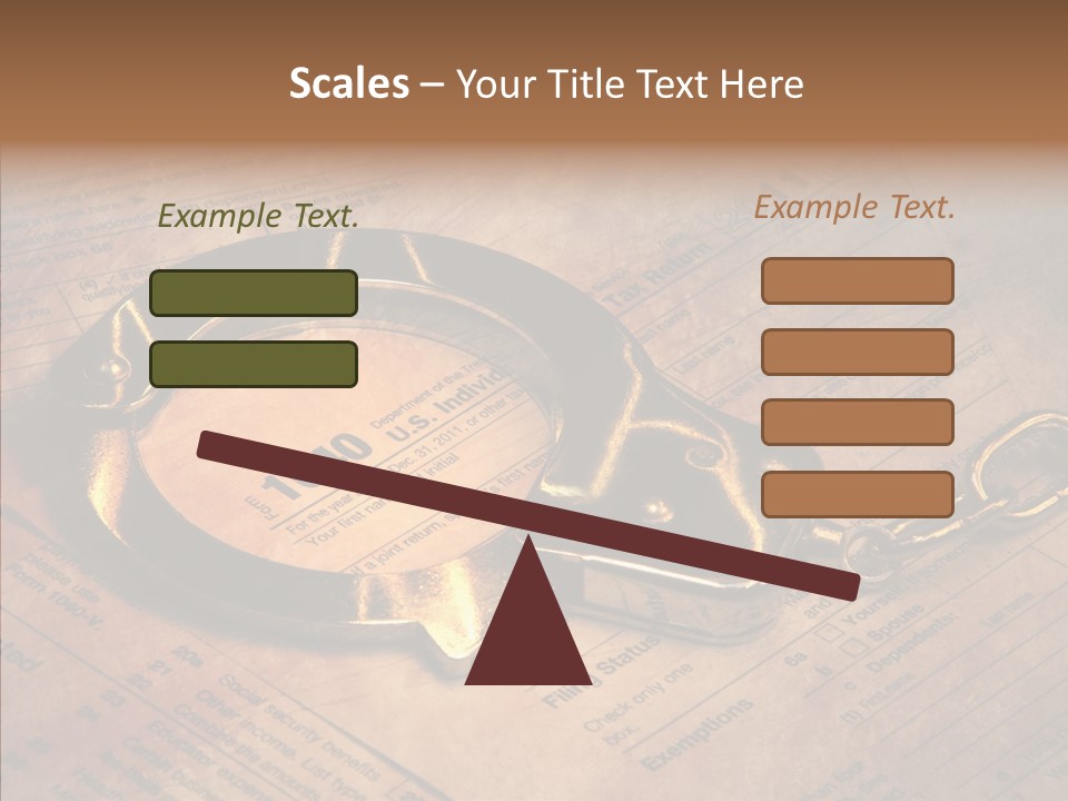 Handcuffs Revenue Crime PowerPoint Template