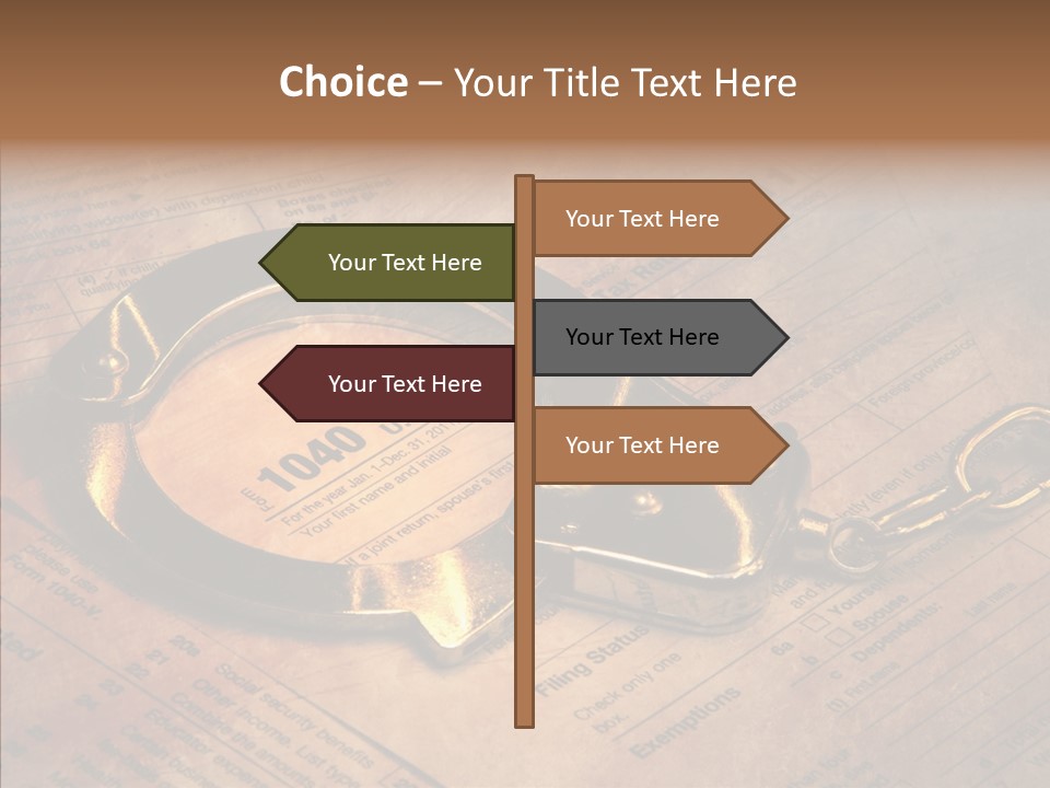 Handcuffs Revenue Crime PowerPoint Template