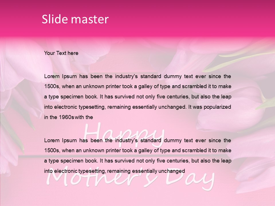 Text Tulip Leaves PowerPoint Template