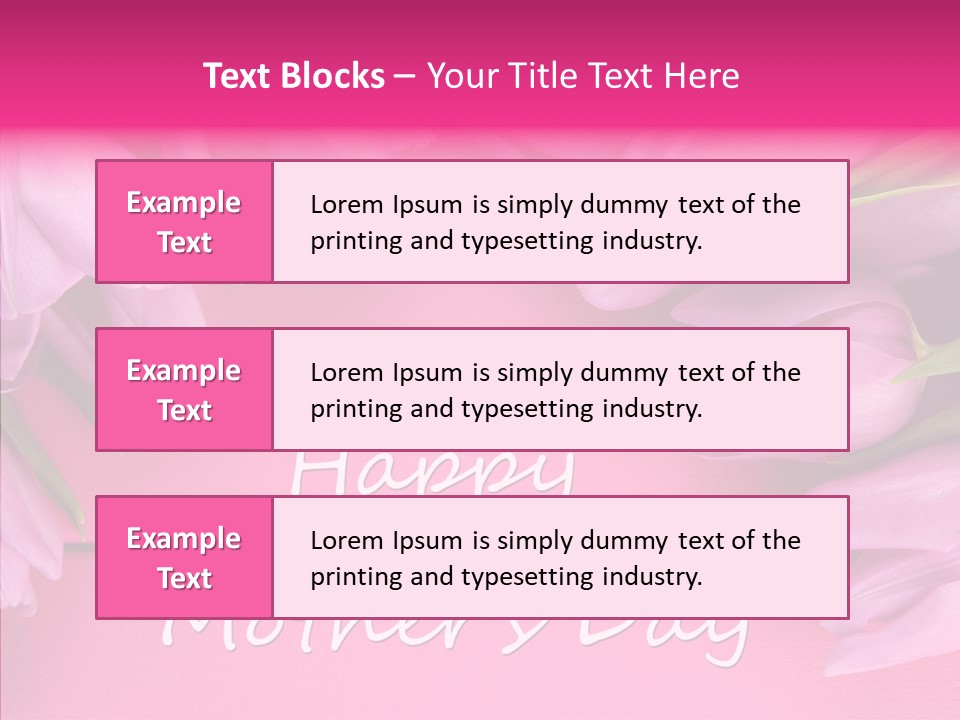 Text Tulip Leaves PowerPoint Template