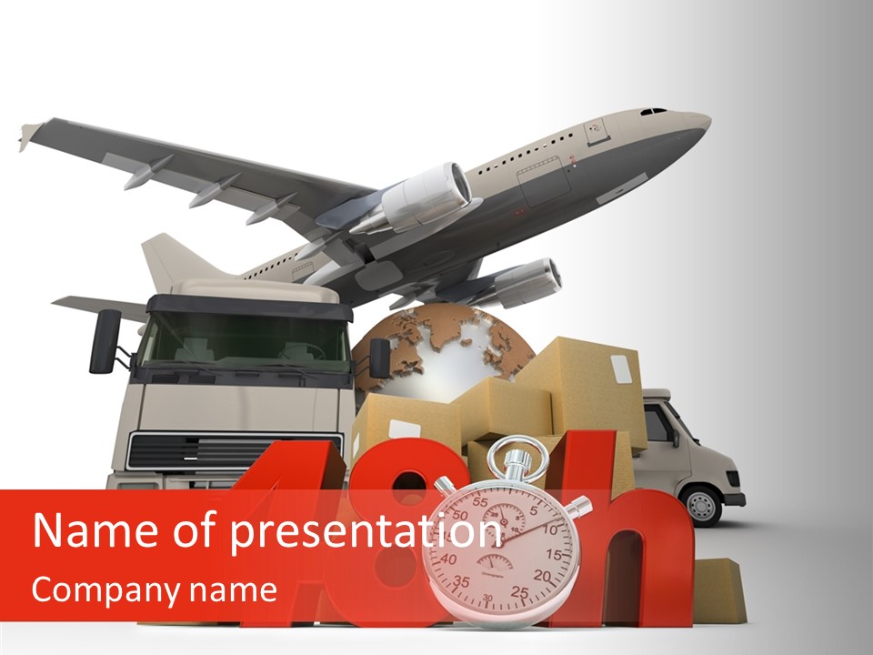 Van Cardboard Merchandise PowerPoint Template