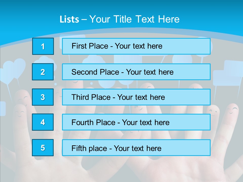 Joy Happiness Finger PowerPoint Template