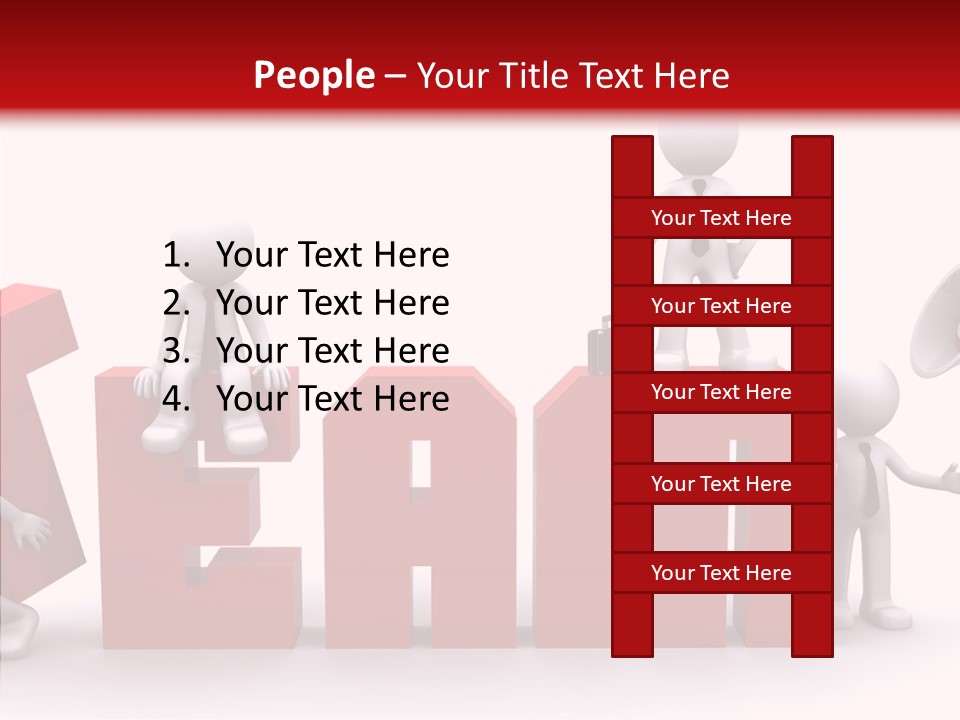 Megaphone Cartoon White PowerPoint Template