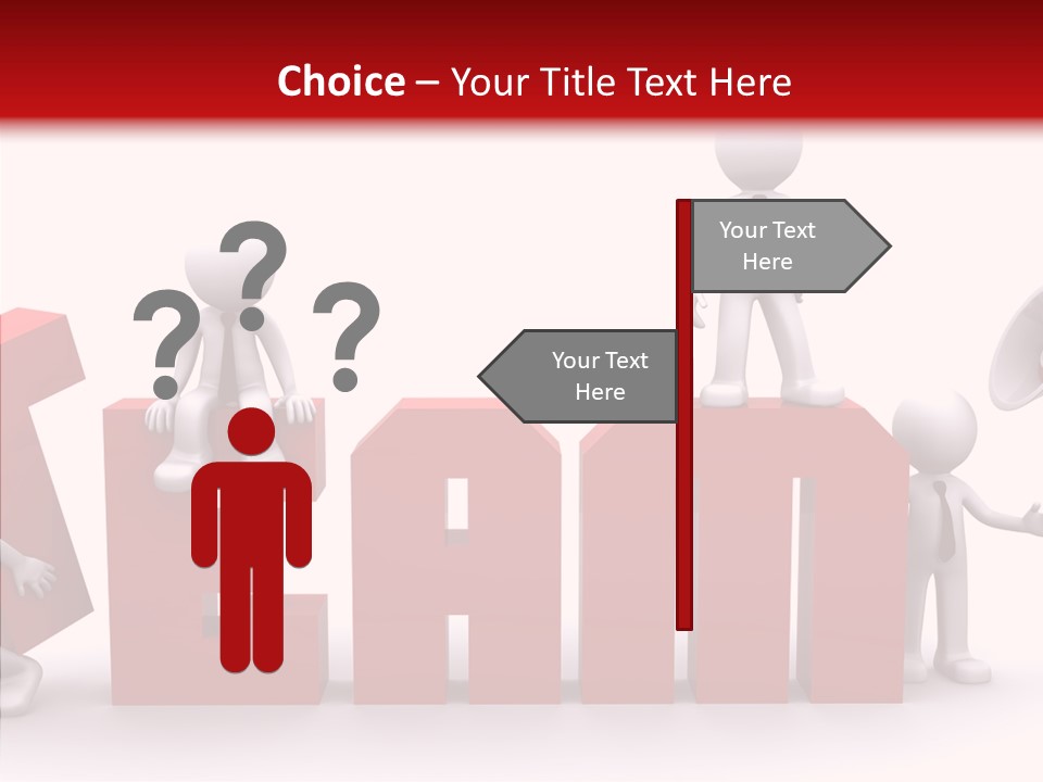 Megaphone Cartoon White PowerPoint Template