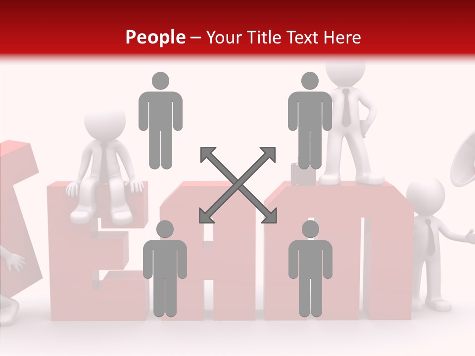 Megaphone Cartoon White PowerPoint Template
