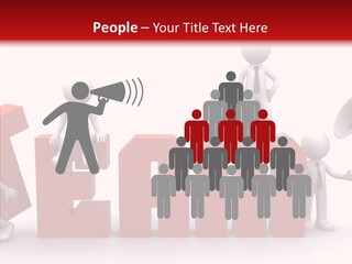 Megaphone Cartoon White PowerPoint Template