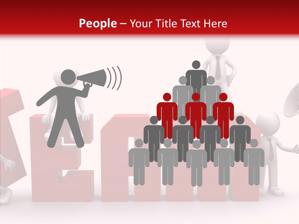 Megaphone Cartoon White PowerPoint Template
