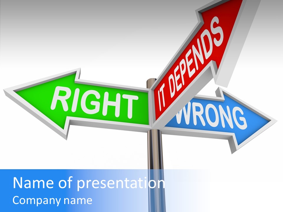 Right Symbol Communicate PowerPoint Template