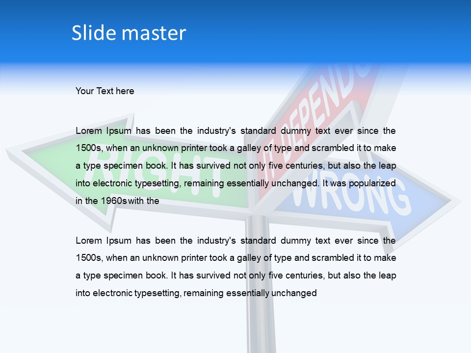 Right Symbol Communicate PowerPoint Template