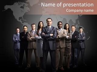 Staff Map Earth PowerPoint Template