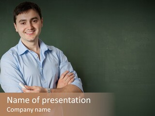 Man Caucasian One PowerPoint Template