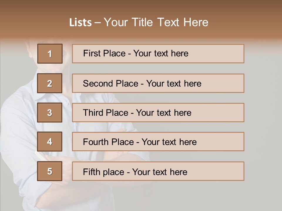 Man Caucasian One PowerPoint Template