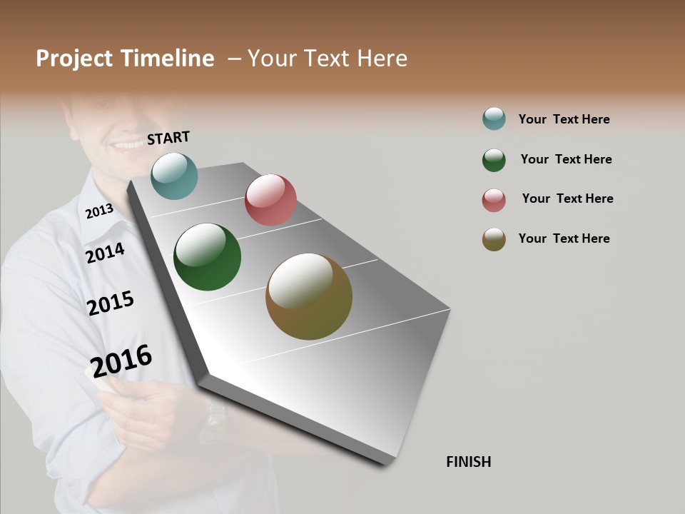 Man Caucasian One PowerPoint Template