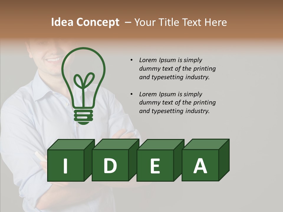 Man Caucasian One PowerPoint Template