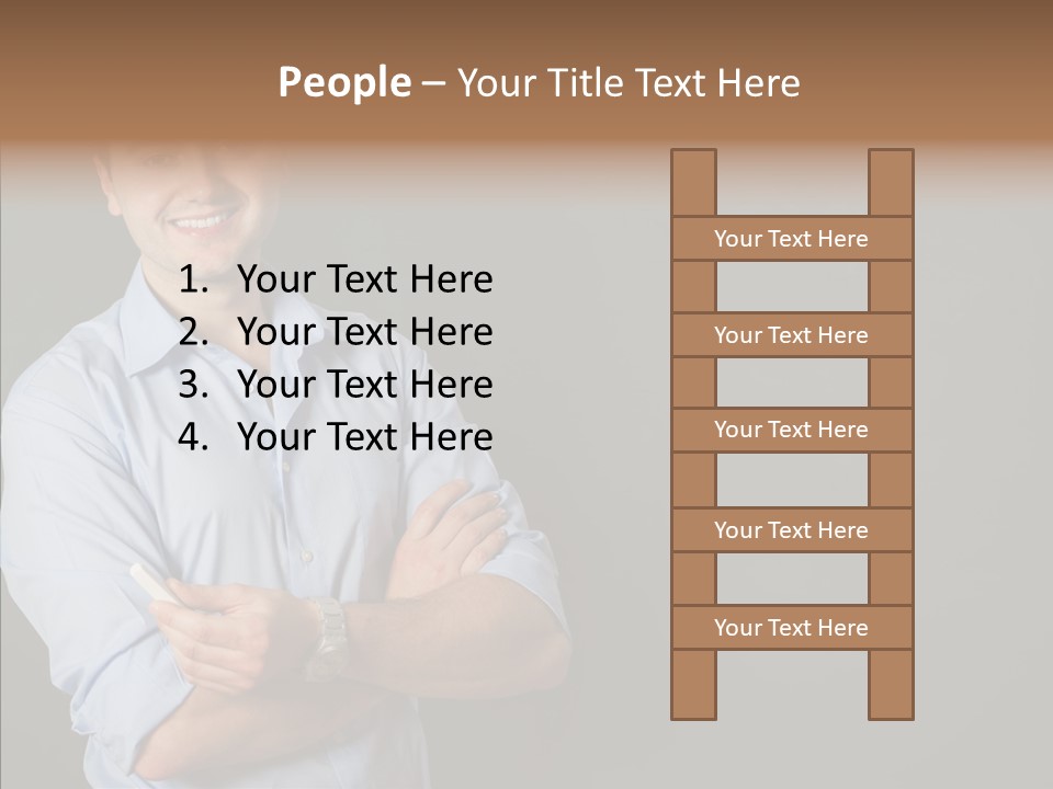 Man Caucasian One PowerPoint Template