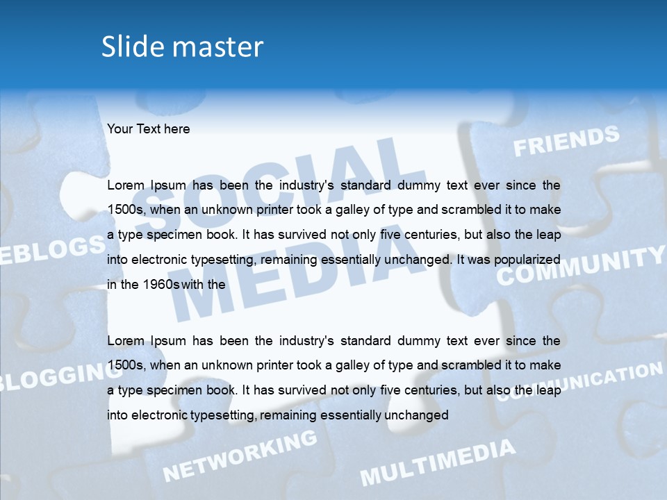Jigsaw Networking Media PowerPoint Template