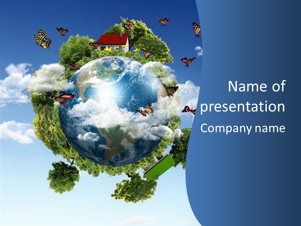 Cloud Sphere Map PowerPoint Template