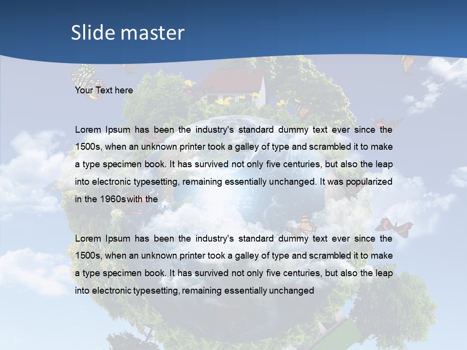 Cloud Sphere Map PowerPoint Template