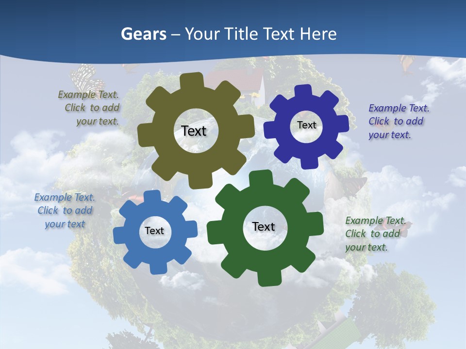 Cloud Sphere Map PowerPoint Template