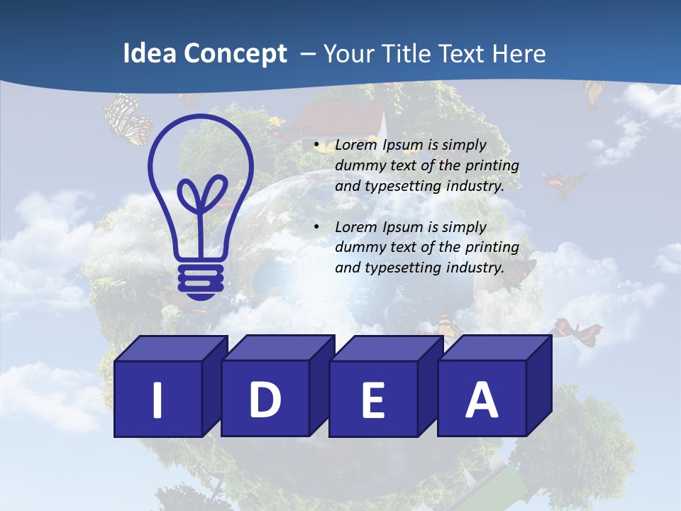 Cloud Sphere Map PowerPoint Template