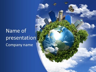 Aerial Sunlight Earth PowerPoint Template