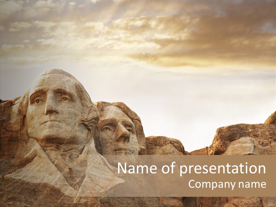 Mount Statue President PowerPoint Template