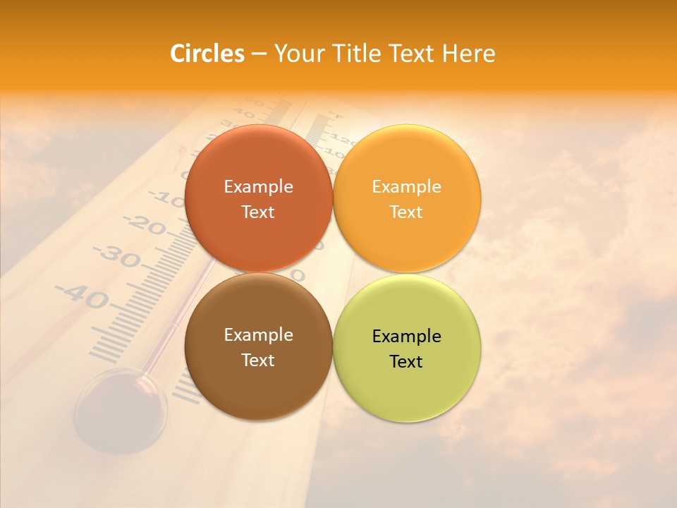 A Thermometer In Front Of A Cloudy Sky PowerPoint Template