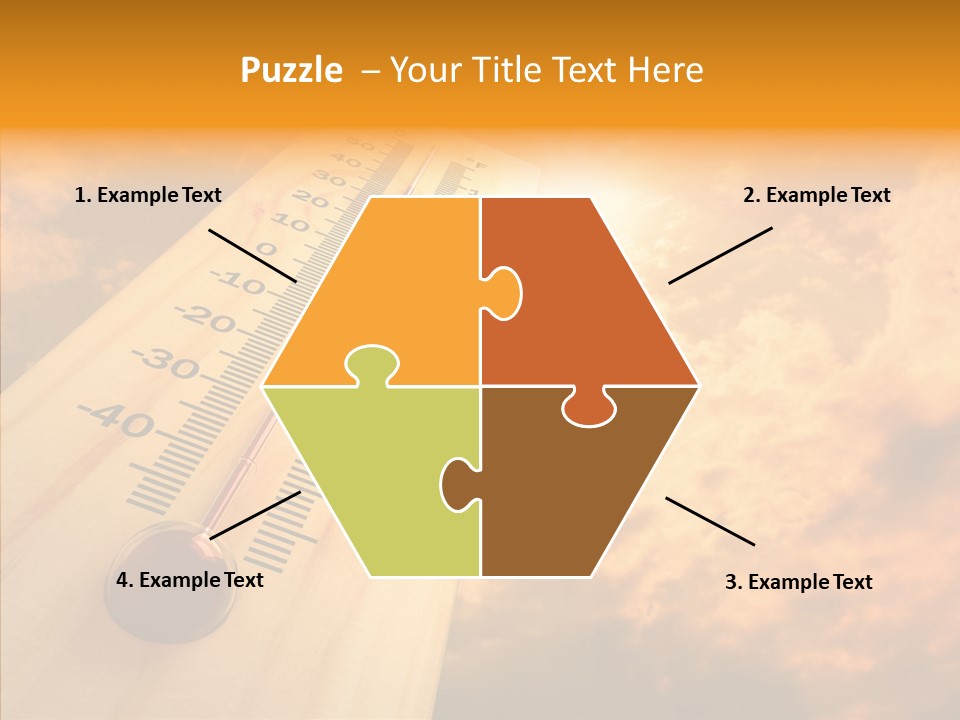 A Thermometer In Front Of A Cloudy Sky PowerPoint Template