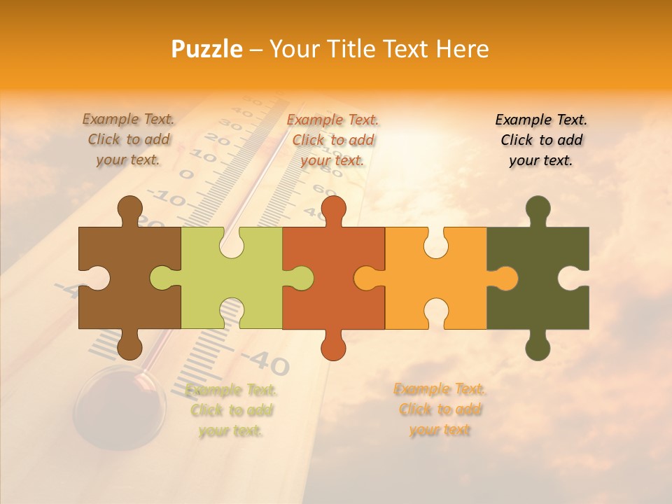 A Thermometer In Front Of A Cloudy Sky PowerPoint Template