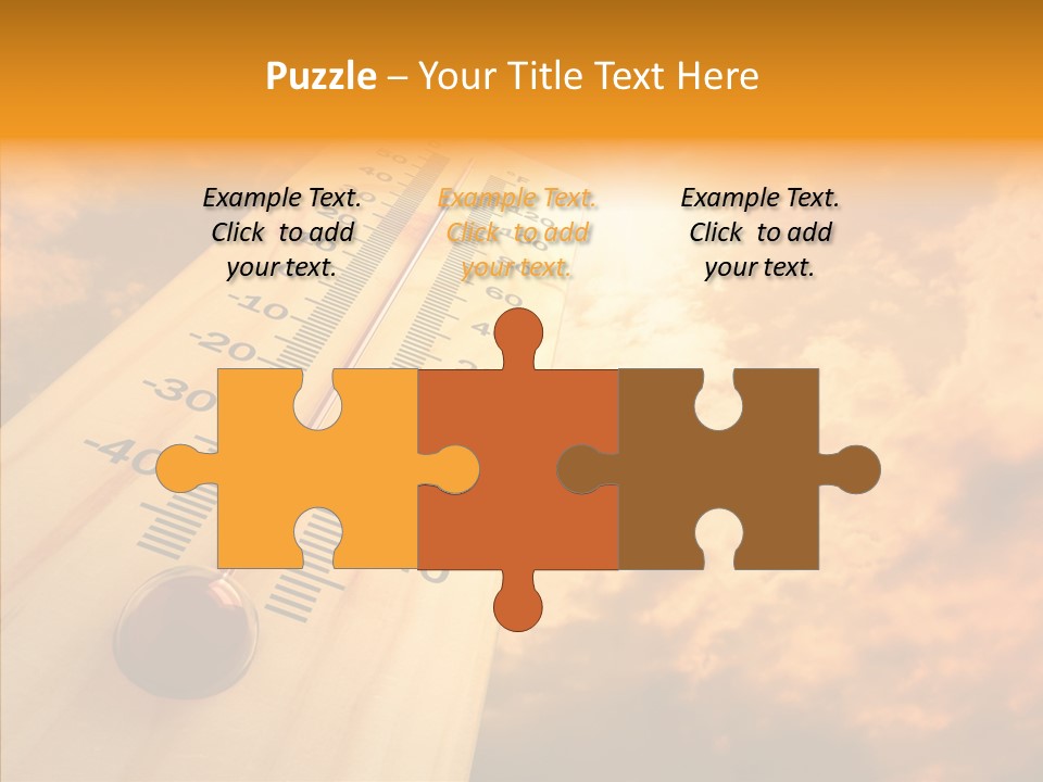 A Thermometer In Front Of A Cloudy Sky PowerPoint Template