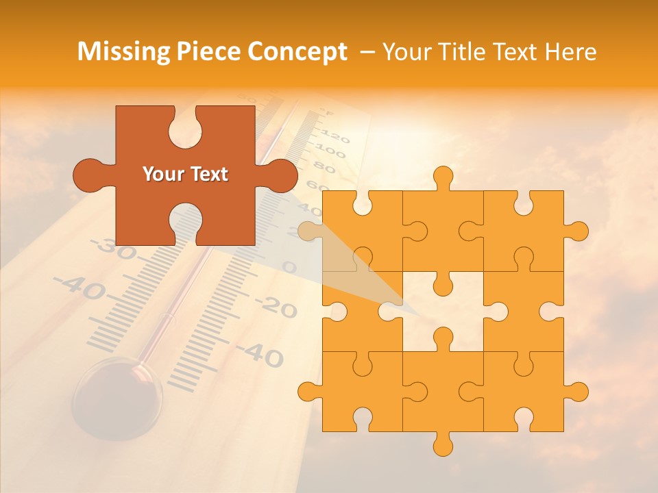 A Thermometer In Front Of A Cloudy Sky PowerPoint Template