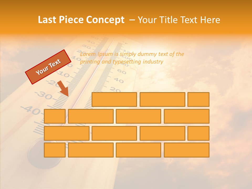 A Thermometer In Front Of A Cloudy Sky PowerPoint Template