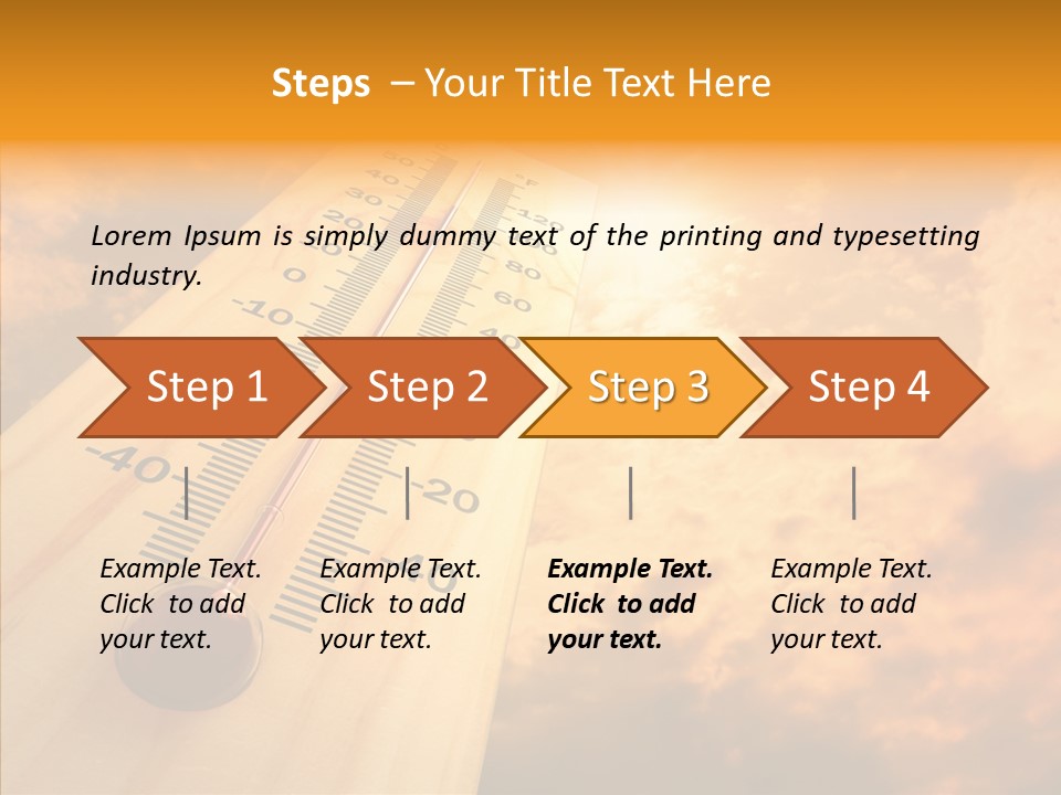 A Thermometer In Front Of A Cloudy Sky PowerPoint Template