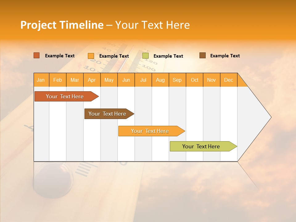 A Thermometer In Front Of A Cloudy Sky PowerPoint Template