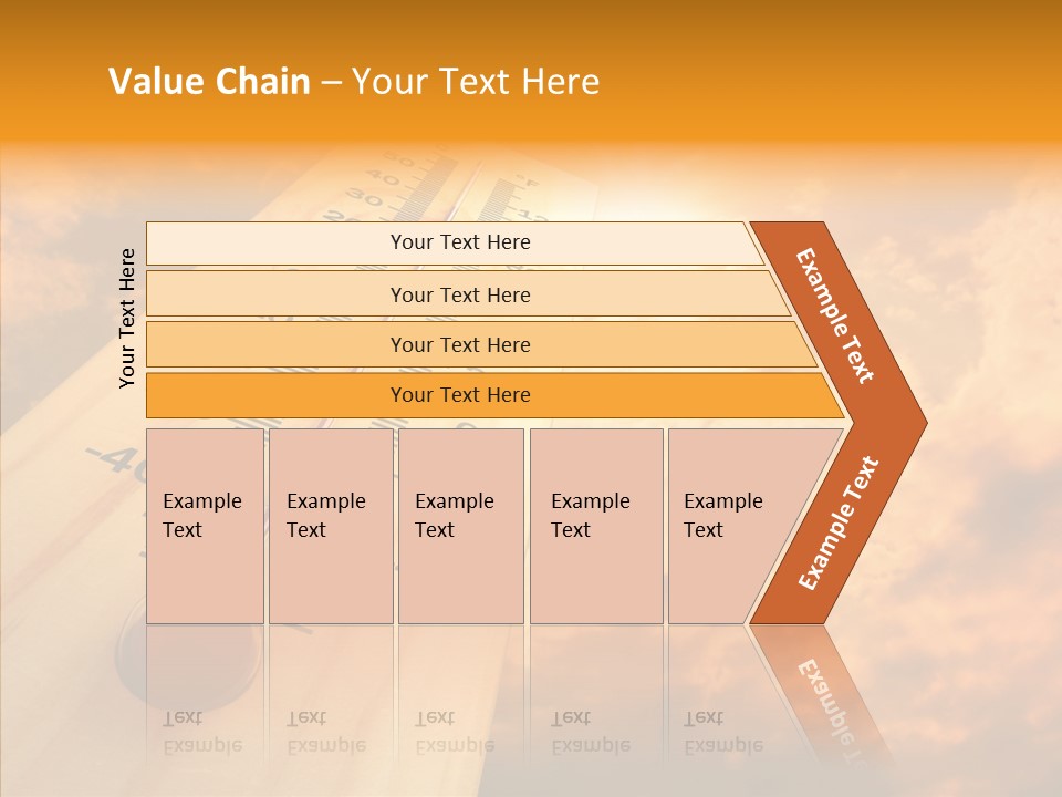A Thermometer In Front Of A Cloudy Sky PowerPoint Template