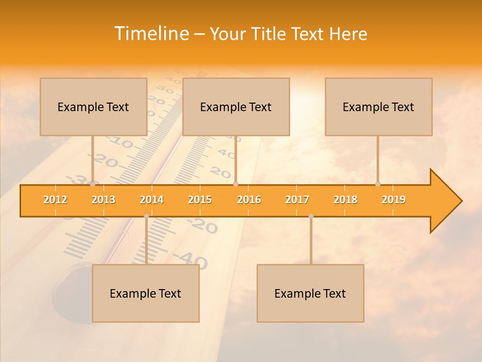 A Thermometer In Front Of A Cloudy Sky PowerPoint Template