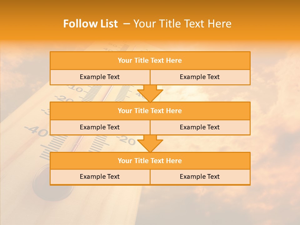 A Thermometer In Front Of A Cloudy Sky PowerPoint Template