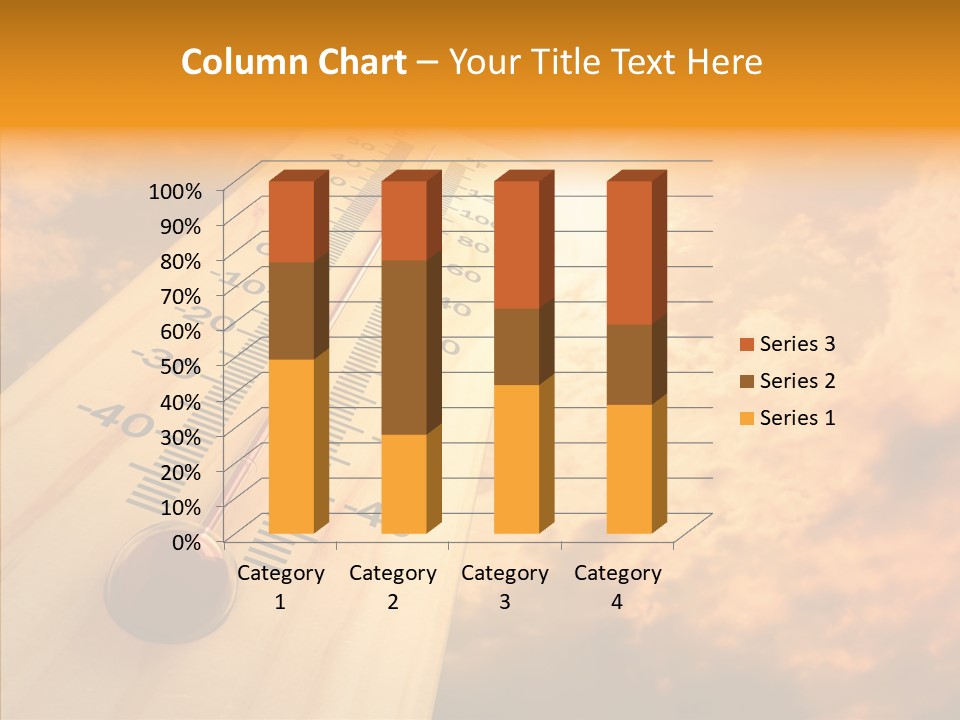 A Thermometer In Front Of A Cloudy Sky PowerPoint Template