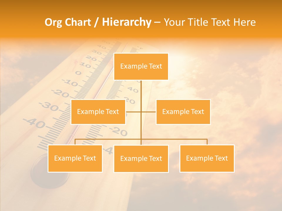 A Thermometer In Front Of A Cloudy Sky PowerPoint Template