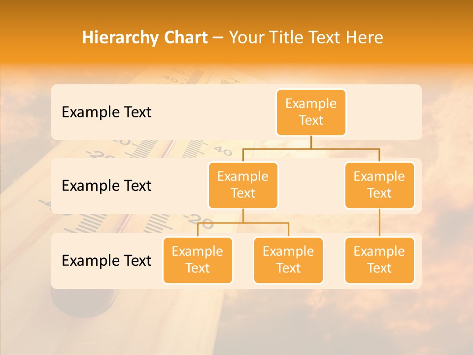 A Thermometer In Front Of A Cloudy Sky PowerPoint Template