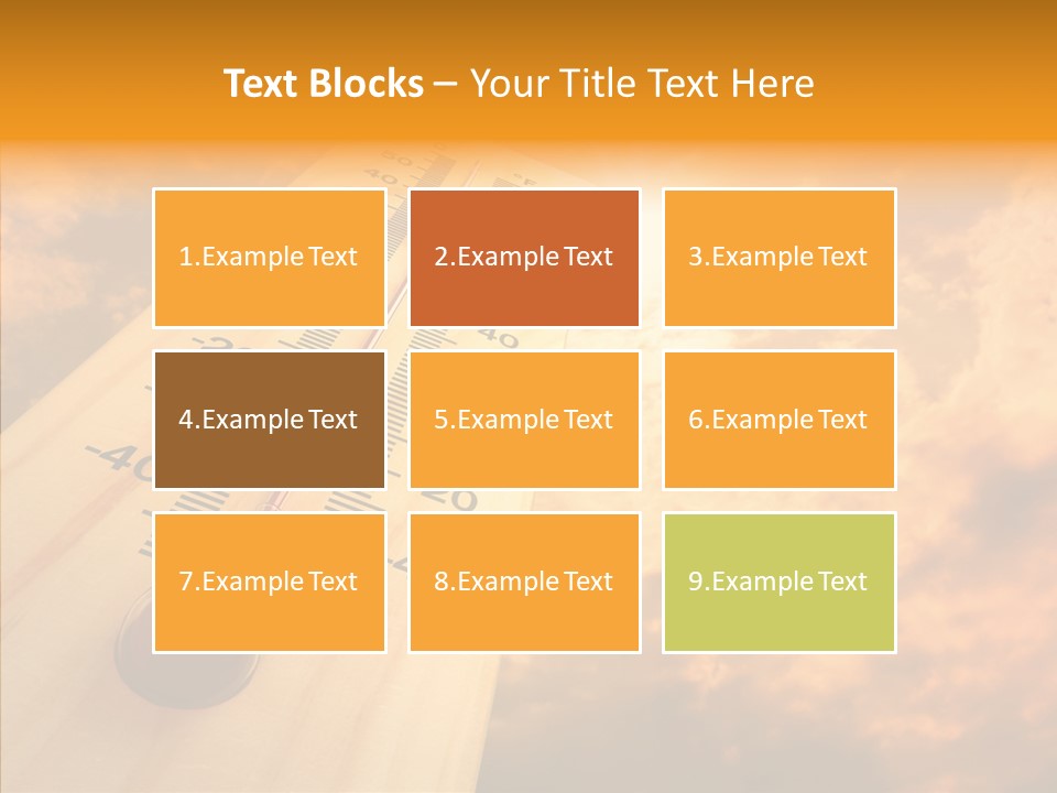 A Thermometer In Front Of A Cloudy Sky PowerPoint Template